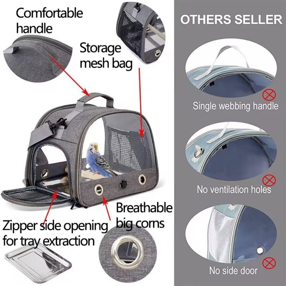 Rabbit Bird Travel Carrier Hamster Parrots Takeaway Bag New Stainless Steel Tray