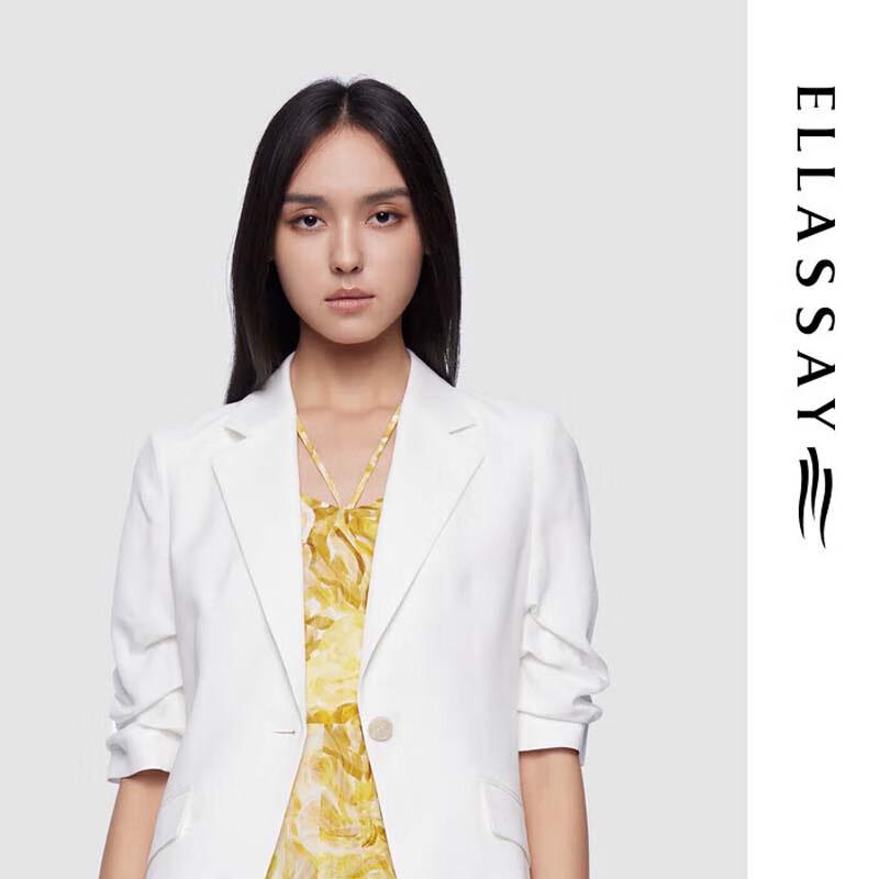 ELLASSAY Women's Pleated Slim-Fit Half-Sleeve Blazer
