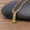 Nidin Light Luxury A-Z 26 Letters Necklace Zircon Pendant for Women Initials Name Necklace Fashion Party Wedding Jewelry Gift