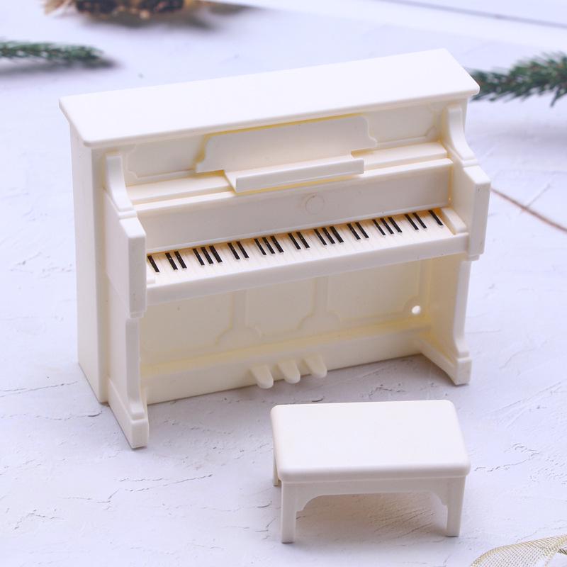Miniature Dollhouse Piano Toy: Children s Pretend Play Musical Instrument Model чистый белый