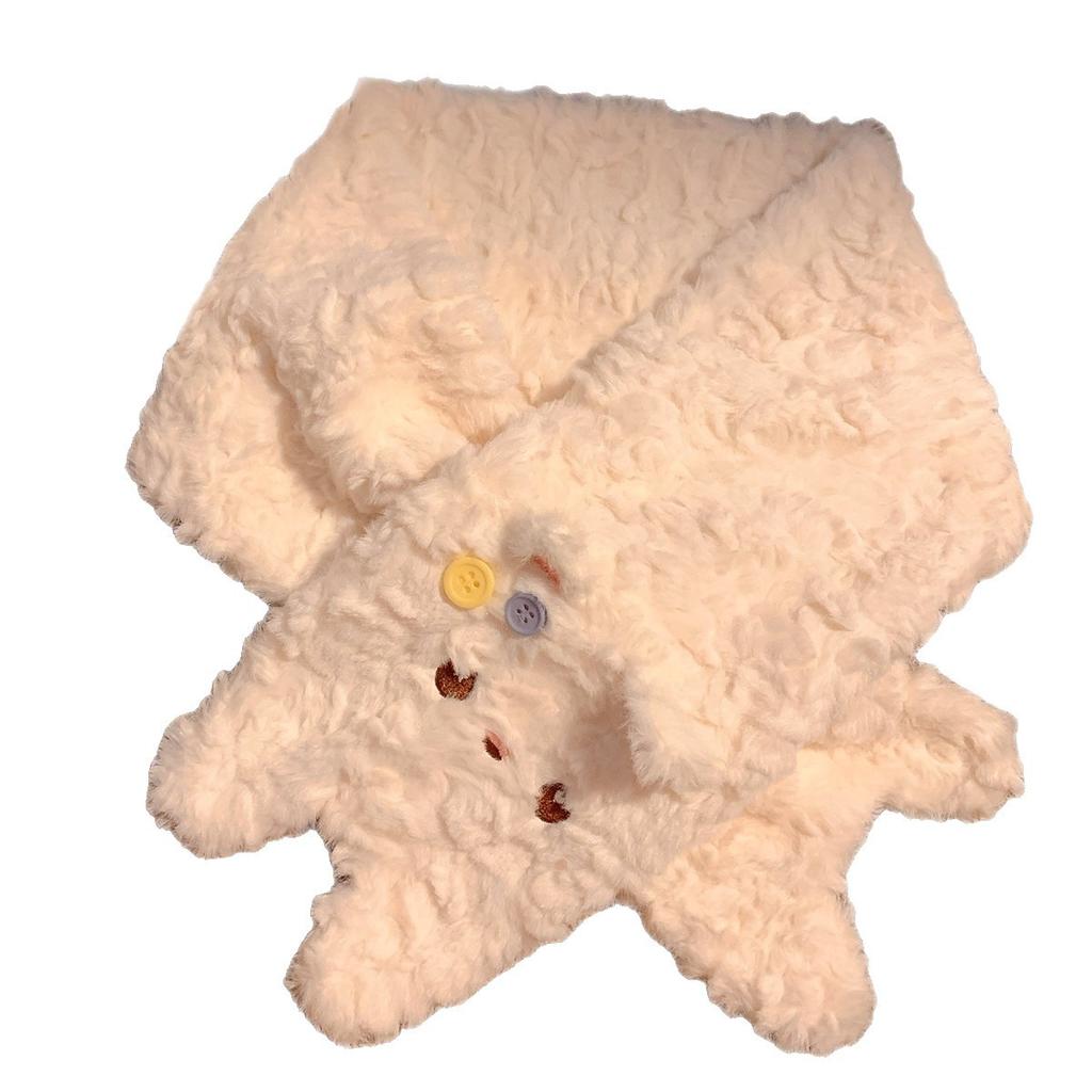 Cute Cat Plush Neck Protection Scarf for Women To Keep Warm in Winter Thickened with Fleece  and A Small Anti Freezing Scarf for Cycling