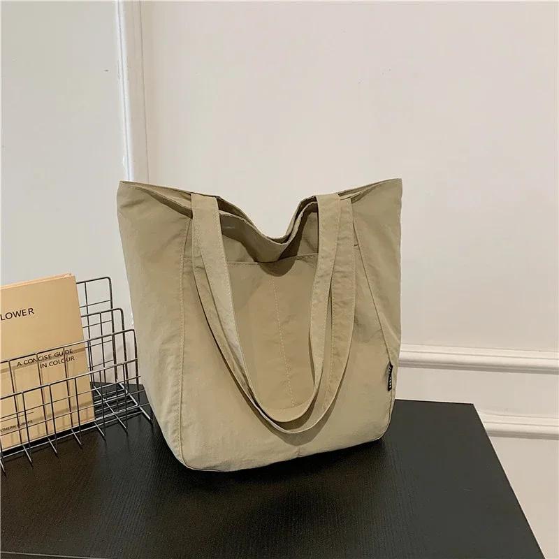 Sac en toile de grande capacité, tendance, polyvalent, à bandoulière, pour femme, avec fil à coudre concis
