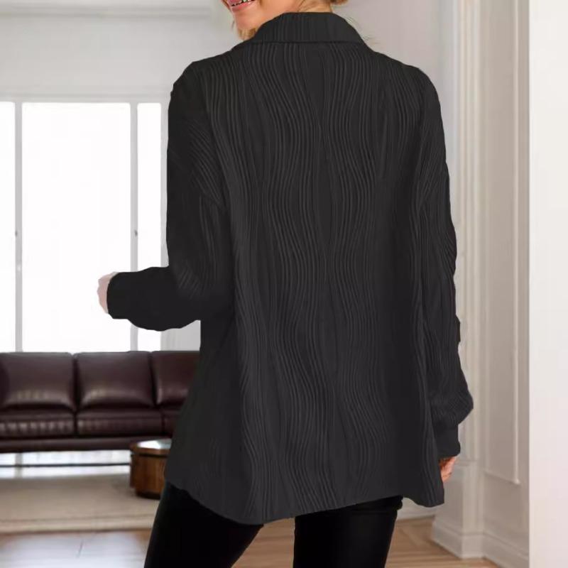 Women's Autumn and Winter New Wave Texture Loose Fashion Shirt Top