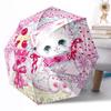 Kittens And Butterflies Garden Portable Automatic Umbrella Compact 8-Rib weight weight Durable Everyday Carry Umbrella Fashion Lovers
