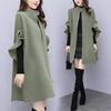 Cappotto da donna business casual in piedi ampio invernale di media lunghezza taglia forte giacca senza bottoni