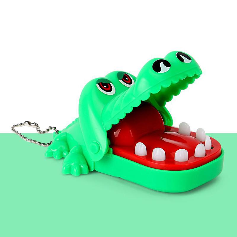

Забавный кусающий крокодиловый рот брелок мультфильм животное пресс зубы кусают пальцы хитрая игрушка брелок подвеска сумка декор зелёный