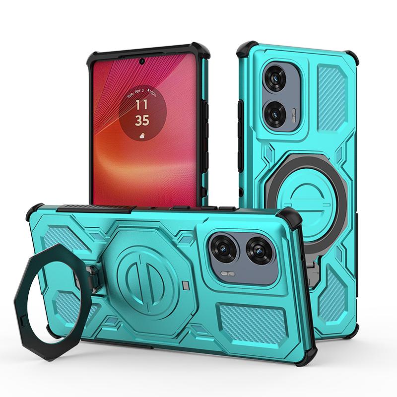 KEYSION Funda Magnética Antigolpes para Motorola Edge 50 Fusion 5G con Soporte de Anillo Vertical para MOTO Edge 50 Fusion 5G