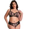 European & American Plus Size Mesh Lingerie Set: Anti-Sagging, Large Cup for Women