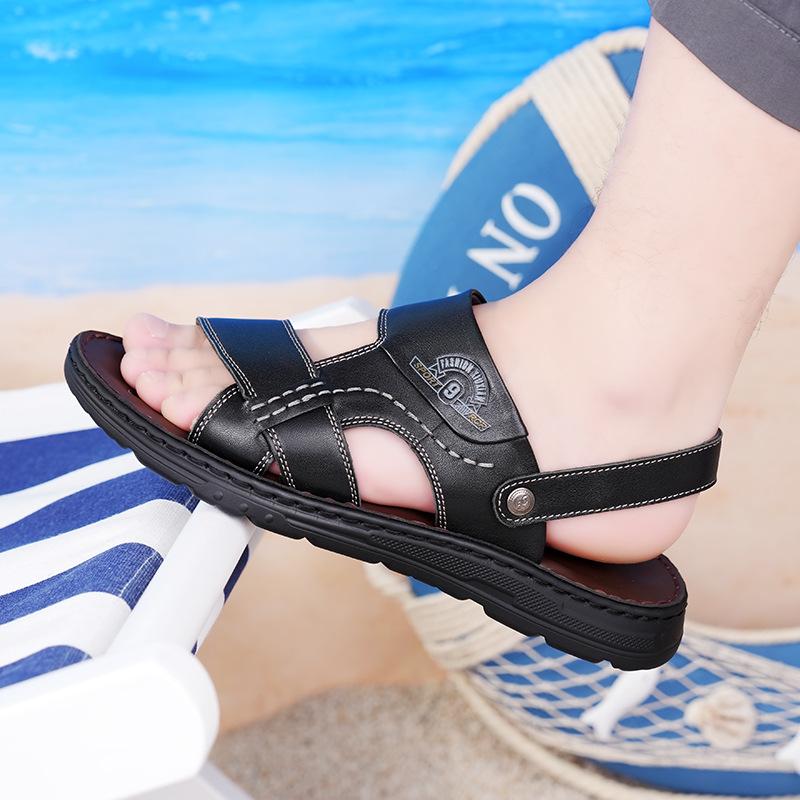 Summer breathable men's shoes 2025 new non-slip soft-soled cool slippers men's casual versatile and dual-purpose outer wear beach shoes