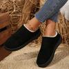 European and American foreign trade plush heeless snow boots women's new platform short tube lazy large size cotton shoes