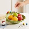 Shell Shape Fruit Bowl with Fork Plastic Integrated Fruit Basin Fruit Serving Plate  for Kitchen
