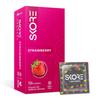 Skore Strawberry Flavored Dotted Condoms with Extra Lubrication, 10 Pieces Pack of 1 Natural Latex Rubber Protection