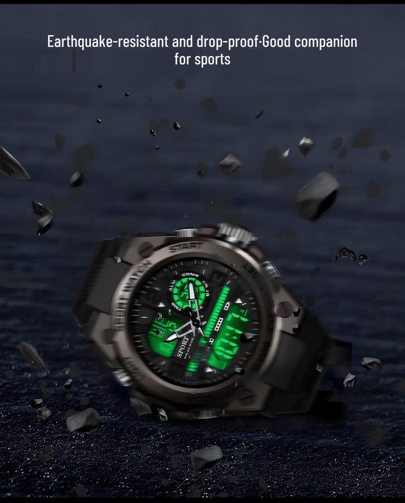Trendige Herren Multifunktions Wasserdichte Sport Digitaluhr mit Großem Zifferblatt