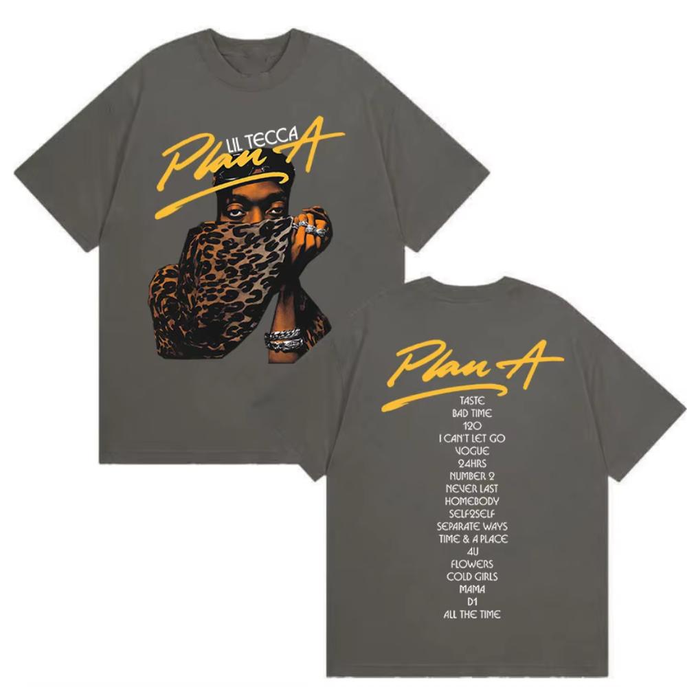 

Rapper Lil Tecca Plan A Album 2025 Merch T Shirt Men s Hip Hop Gothic Short Sleeve T-shirts Loose Clothing Oversized Cotton Tees 4XL