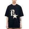 R Star Herren Gothic Buchstaben bedrucktes T-Shirt Hip Hop Streetwear Punk Sommer Vintage gewaschene übergroße T-Shirts Tops Herrenbekleidung