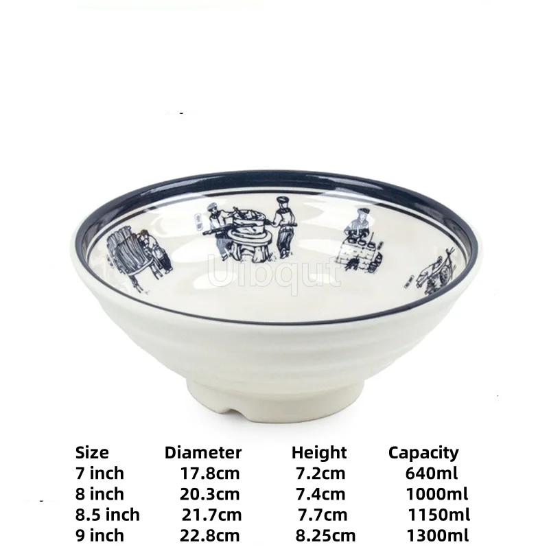 Melamine Noodle Bowl Household Plastic Tableware Restaurant Commercial Ramen Salad Bowl Thickened Not Easily Broken Soup Bowls