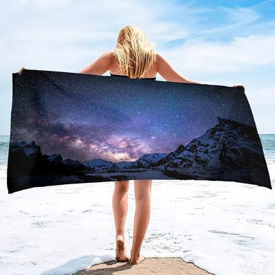 Lila Grün Meteor Diffuser Nebel Trend Strandtuch Weiches Handtuch Für Draußen Strand Sport