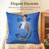 Actor WWang Yibo Cushion Cover Natural Linen Organic Fabric DoubleSided Printing Sofa Home Decor Gift Pillow Case