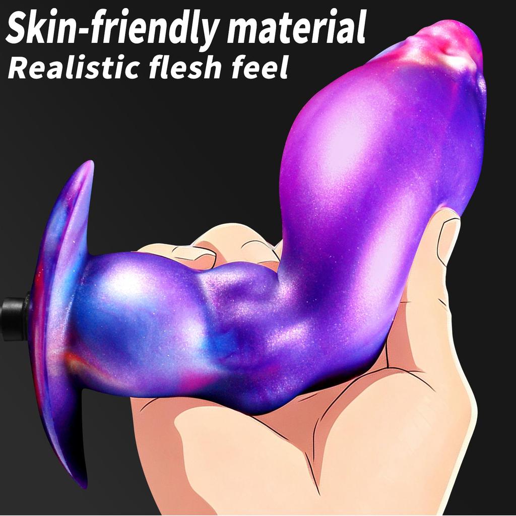 New Colorful Liquid Silicone Anal Plug – Realistic Phallic Design, Suitable for Anal Play and Masturbation (BDSM/Adult Toy #S)