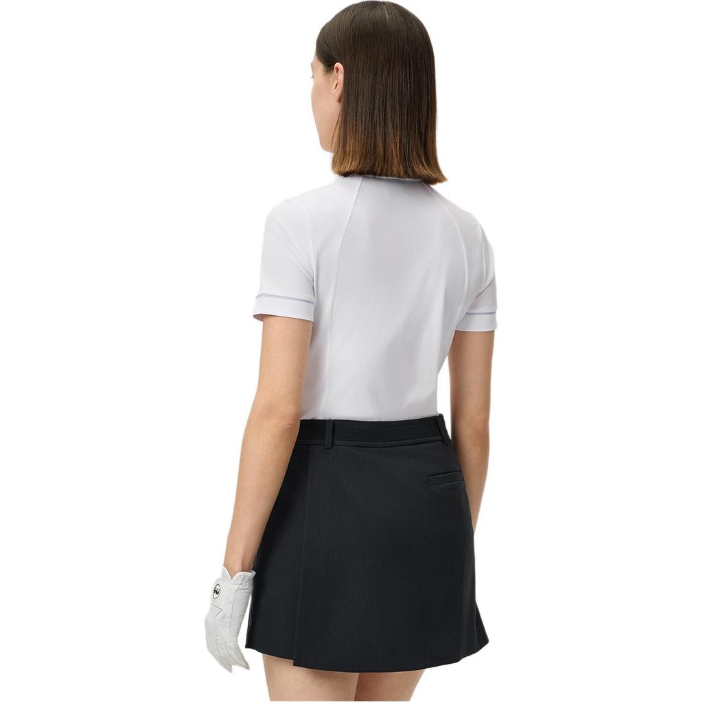 FILA Golf Outdoor Sports Slim Fit Stretch Durable Short Sleeve Polo Shirt Women tops Jade-White A11W525110F-WT