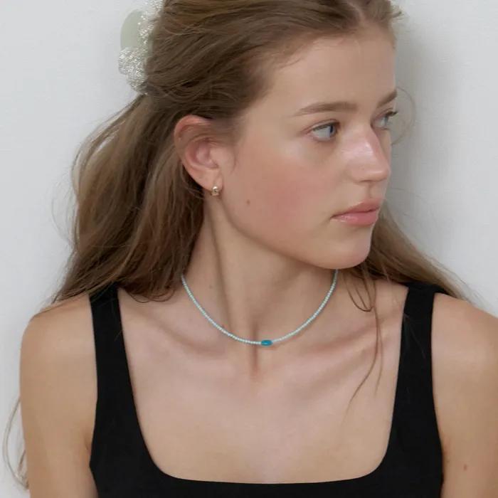Baby Blue Howlite Necklace (L262MNK090)
