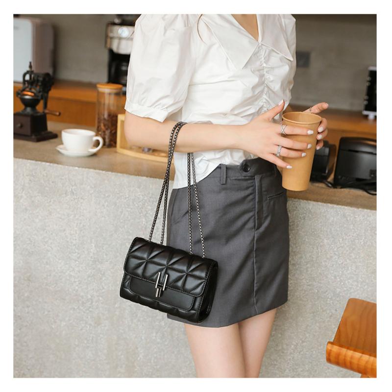 Westernized Women's Lingge Chain Bag Single Shoulder Oblique Straddle Women's Square Bag MIT