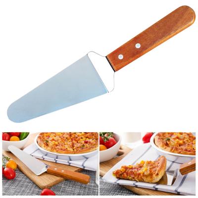 Kuchenspatel, Holzgriff, Edelstahl, Dreiecksspatel, langlebig, bequemer Griff, Käse-Pizza-Schaufel für Zuhause