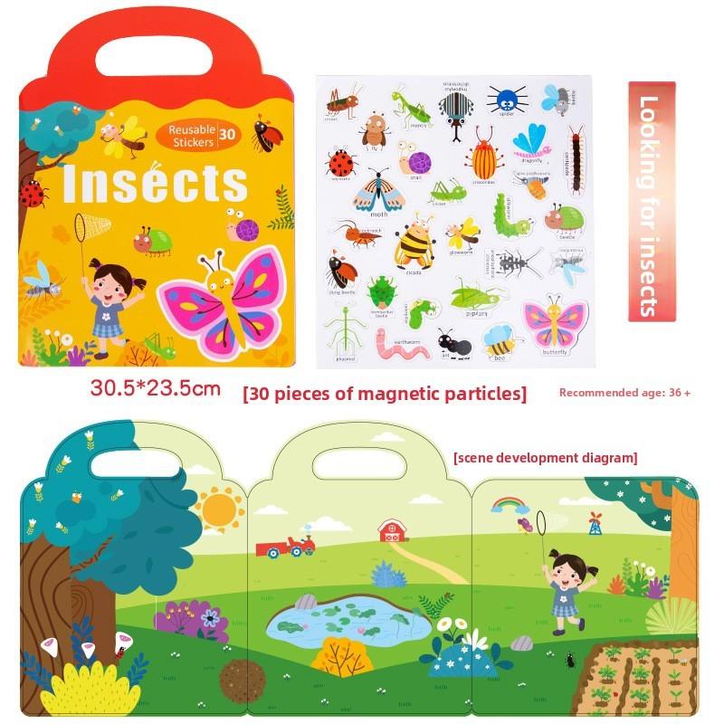 Childrens Educational Puzzle Book With Reusable Magnetic Stickers For Focus Development And Quiet Play