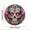 Retro Day of The Dead Metal Tin Sign, Sugar Skull Wall Art, Vibrant Home Bar Kitchen Pub Decor, 2D Flat Plaque
