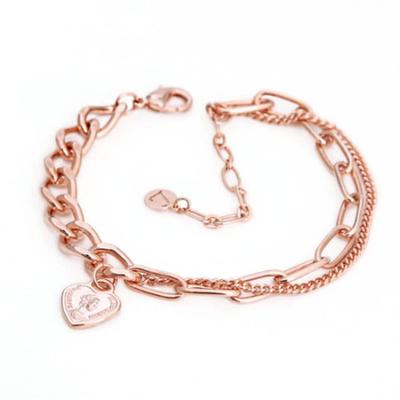 Roti 14kgp Unausgeglichene Doppelketten Roségold Armband Jr183