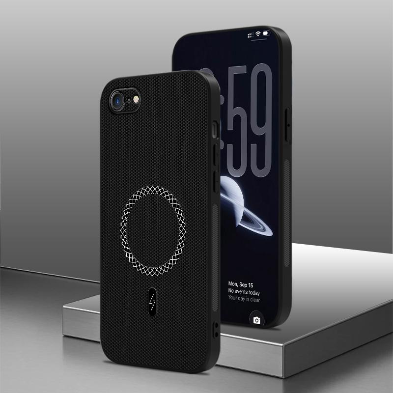 3D Leather Texture Wireless Charging ShockProof Magnetic Case For iPhone 7 8 SE 2020 2022 Phone Cover