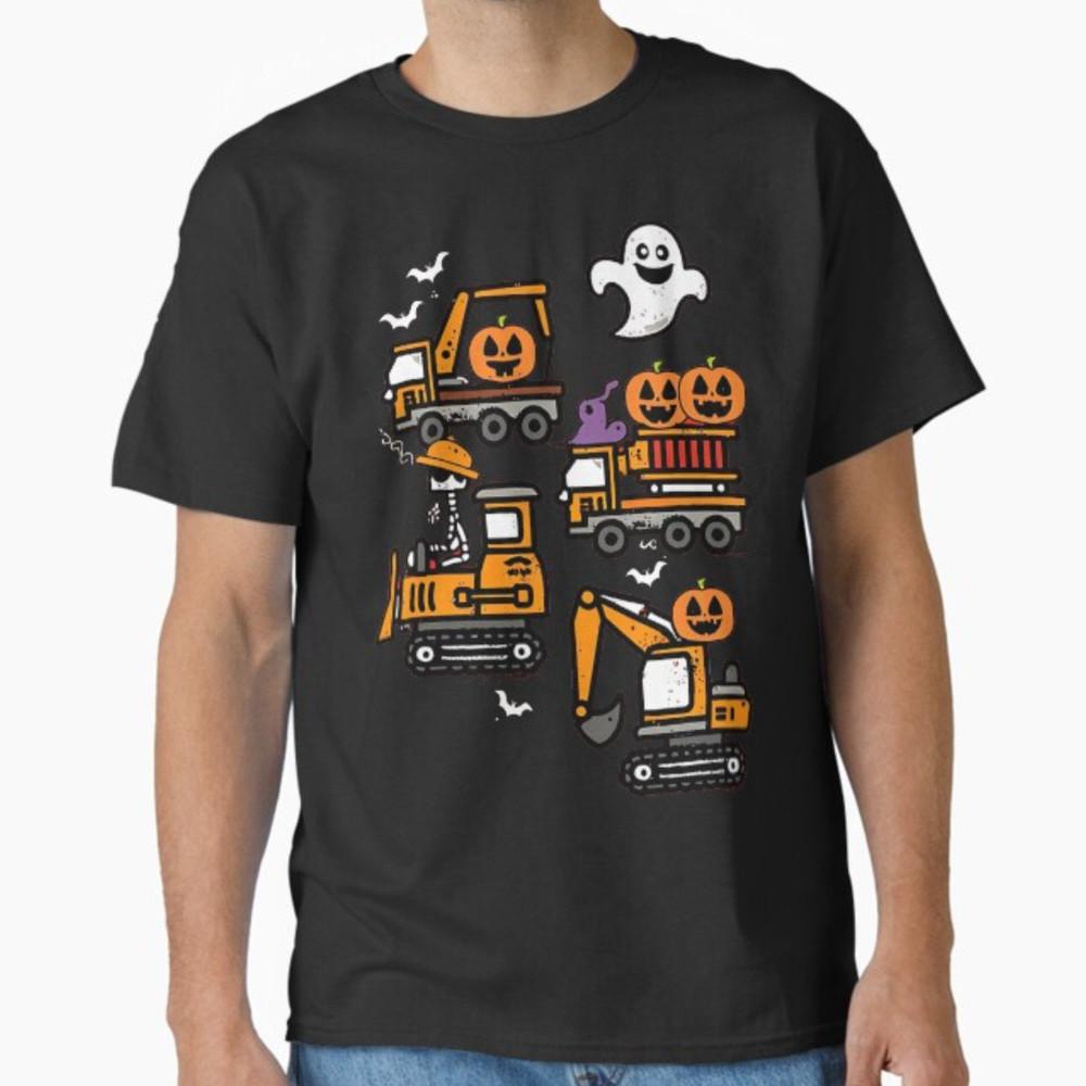 Kids Spooky Construction Trucks Halloween Costume Toddler Boys T-Shirt Unisex T-Shirt XXXXL