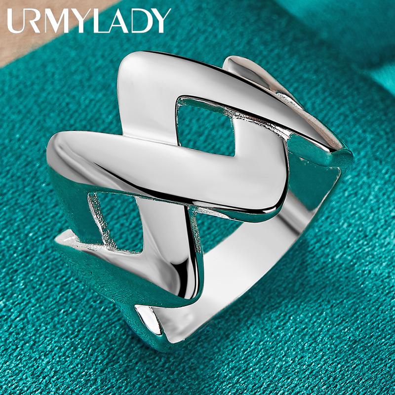 925 Sterling Silver Letter 7-10 # Ring For Women Fashion Charm Jewelry MR040