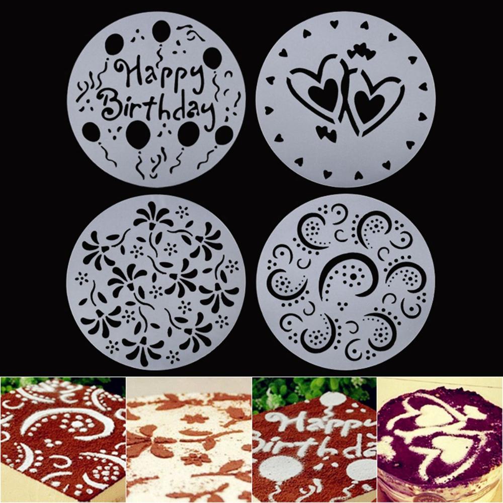 Sugar Sieve Lace Flower Edge Cake Stencil Set Cake Decorating Tool Bakeware Template Spray Molds
