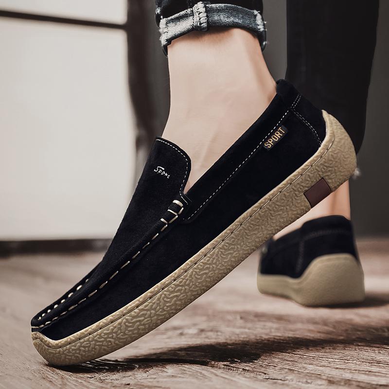 Men's Suede Leather Loafers Classics Business Casual Shoes Moccasins Slip On Shoes Driving Shoes for Man Fashion Casual Footwear