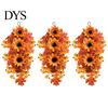 Decorative Sunflower Berries Garland Fall Maple Leaf And Teardrop Swag for Farmhouse Front Door Decor, 50x37cm Realistic Foliage Wreath Artificial
