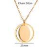 25mm Stainless Steel Rotatable Round Necklaces Customized Name or Logo Metal Charm Statement Mirror Polished Jewelry Gift