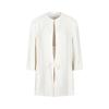 Women's Hemp Linen Collarless 3/4 Sleeve Jacket