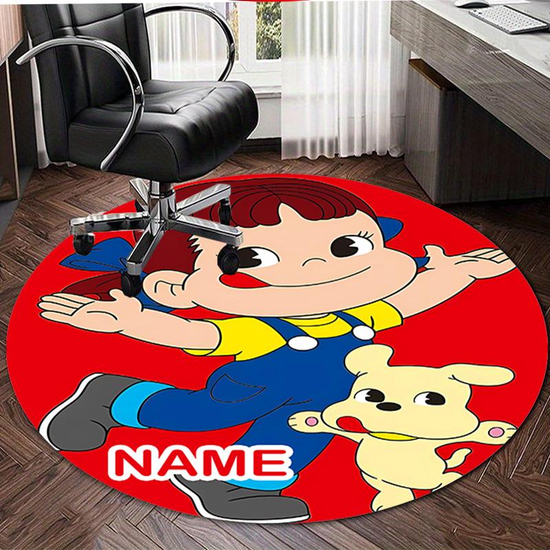 Personalized M-Milky Round Chair Office Rug - Perfect for Mat, Office Chair & More - Ideal Gift for Birthdays and Holidays