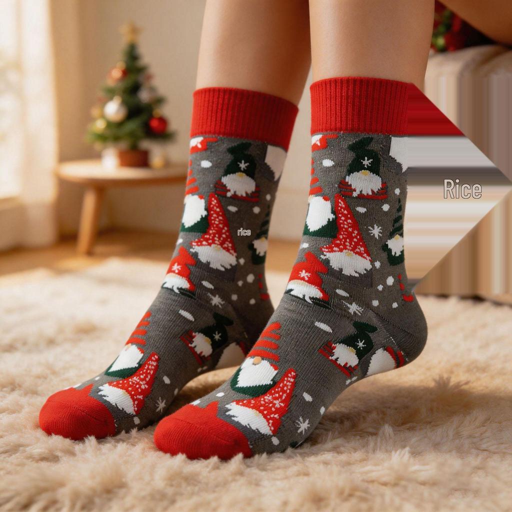 50 Christmas Stocking Styles: Autumn/Winter Cartoon Mid-Calf Socks, Perfect Holiday Gift