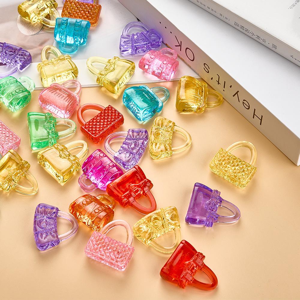 Colorful Acrylic Crystal Gem Cartoon Crown Ring Fun Toy