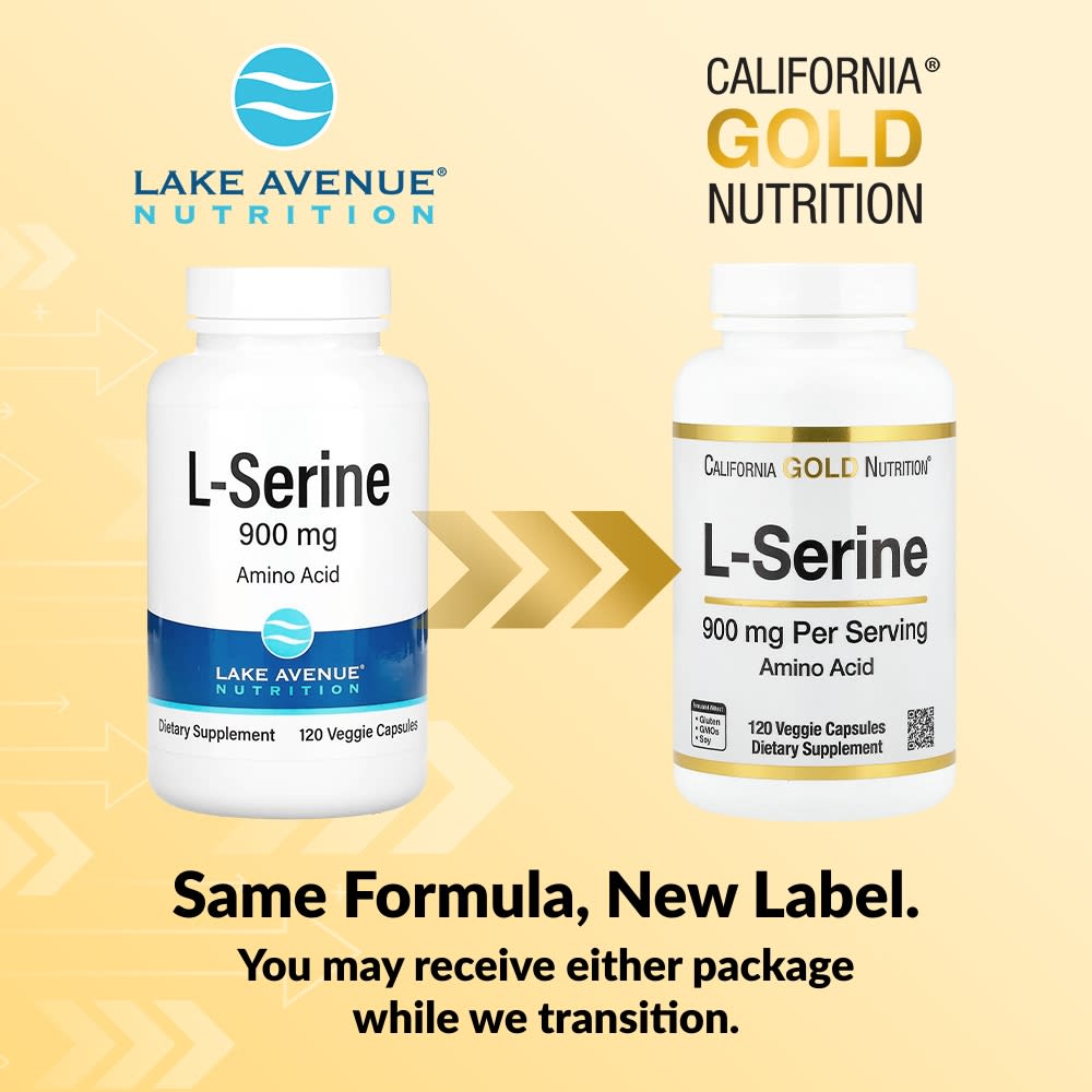 Lake Avenue Nutrition L-Serine, 900 Mg, 120 Veggie Capsules