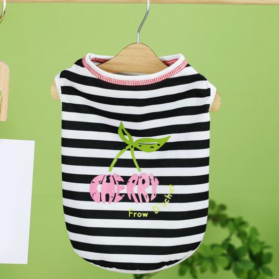 Hundeshirt, atmungsaktiv, schnell trocknend, hohe Elastizität, weiches Tragegefühl, Anti-Pilling, bequem, lässig, für Welpen, Hunde, gestreift, Heimtierbedarf