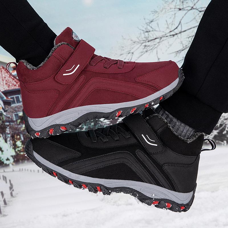 Men's and Women's Winter Fur One Thickened Padded Waterproof Comfortable Warm Cold Lightweight Hiking Waterproof Non-slip Snow Boots