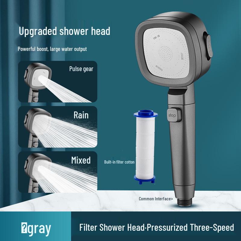 High-Pressure Shower Head with Filter: Rainfall Nozzle for Enhanced Water Flow