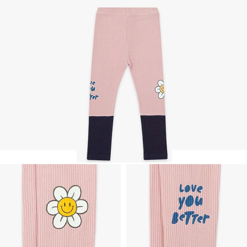 Children's Autumn 2025 New Arrival Cute Floral Patchwork Leggings for Toddlers