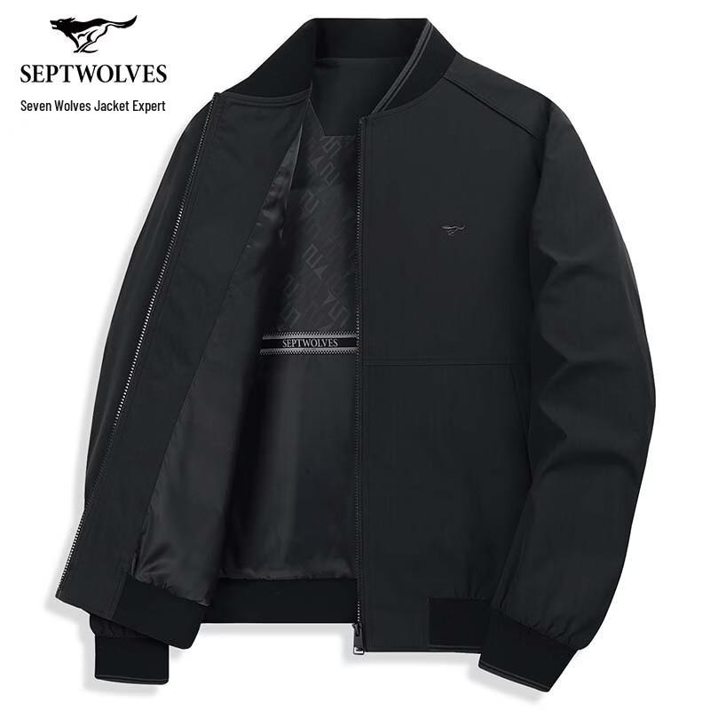 Septwolves Men's Textured Baseball Collar Jacket