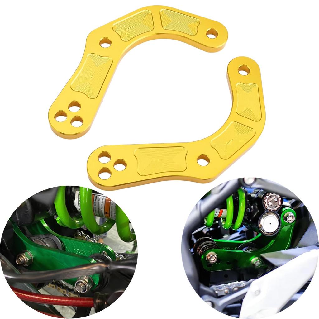 Motorcycle Lowering Kit for Kawasaki ZX-25R (2020-2023), ZX-4R, and ZX-4RR (2023+) - Rear Lowering Link Rods (Gold) for Improved Ground Reach