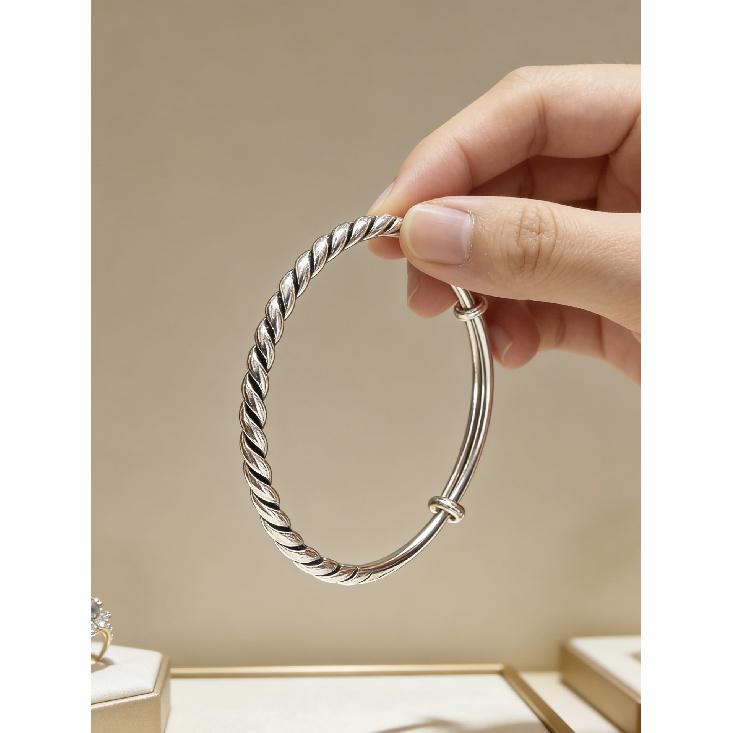 Chinese-style Vintage Twisted Pull-and-slide Bracelet Minimalist Niche Black Dyeing Process Versatile Bracelet for Friends and Besties