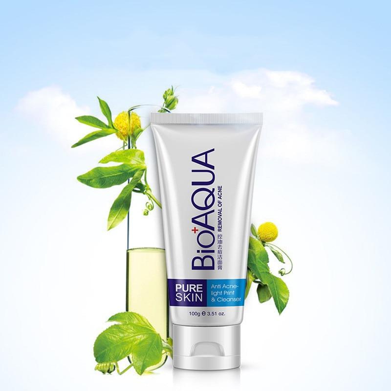 Bioaqua Acne Treatment Facial Cleanser Black Head Remove Oil-Control Deep Cleansing Foam Shrink Pores 100g